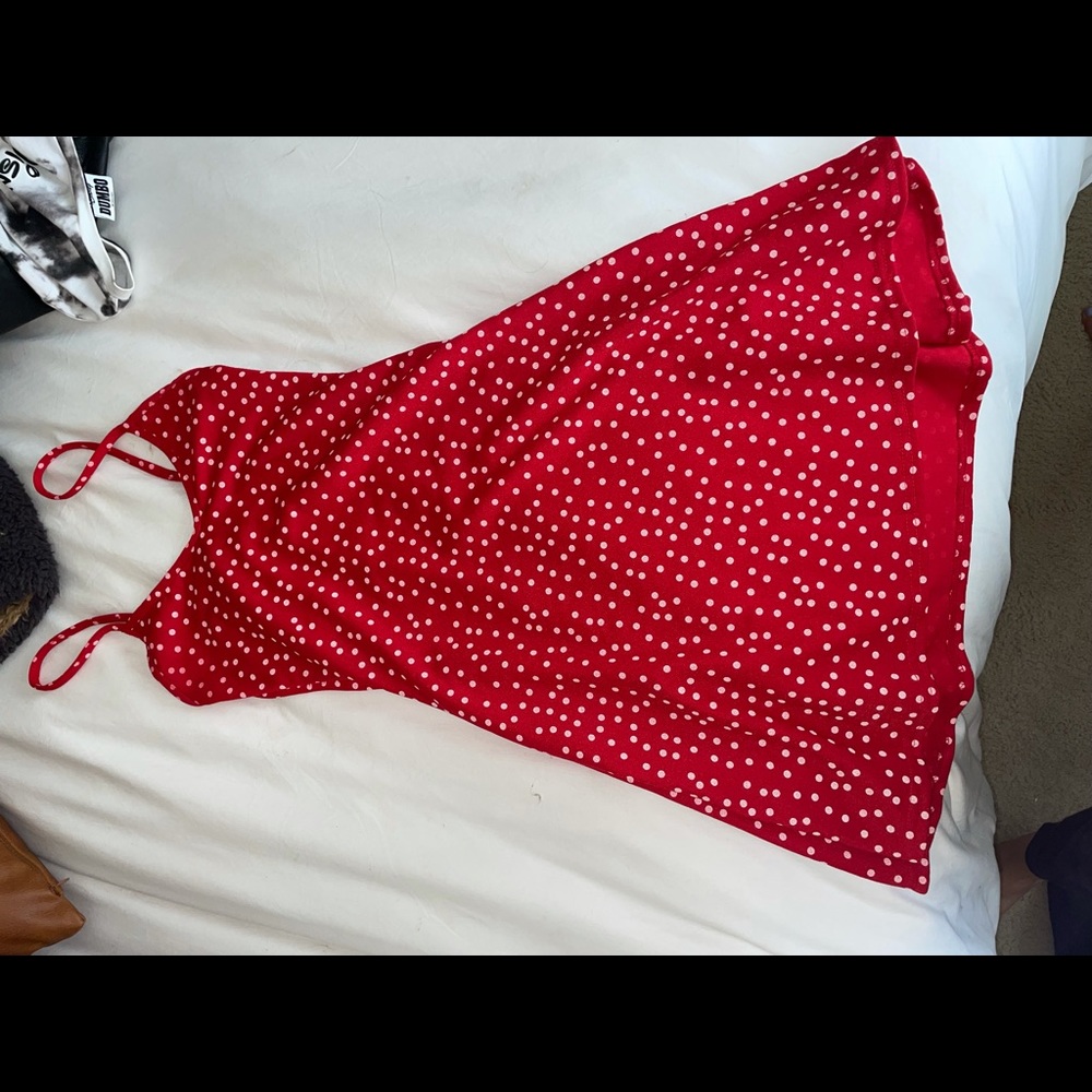 Polka dot red dress